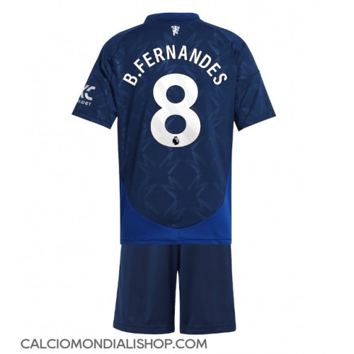 Maglie da calcio Manchester United Bruno Fernandes #8 Seconda Maglia Bambino 2024-25 Manica Corta (+ Pantaloni corti)